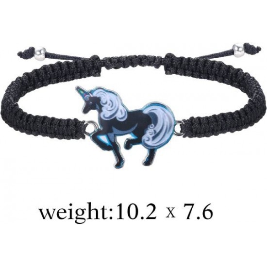 12pc Women Girl Unicorn Woven Friendship Bracelet Set For Party Favor Multicoloured Adjustable Bracelet